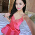 2017 Sexy Night Dress Sleeveless Nighties V-neck Silk Satin Nightgown Nightdress Lace Cozy Sleepwear Nightwear For Women BA478