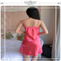 2017 Sexy Night Dress Sleeveless Nighties V-neck Silk Satin Nightgown Nightdress Lace Cozy Sleepwear Nightwear For Women BA478