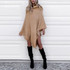 LASPERAL Winter Vintage Turtleneck Knitted Sweater Women Poncho Irregular Pullover Female Streetwear Winter Sweater Jumpers
