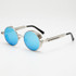 AFOFOO Gothic Steampunk Mens Sunglasses Vintage Metal Men Coating Mirror Sunglasses Women Round Sun glasses Retro UV400 Shades