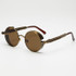 AFOFOO Gothic Steampunk Mens Sunglasses Vintage Metal Men Coating Mirror Sunglasses Women Round Sun glasses Retro UV400 Shades