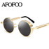 AFOFOO Gothic Steampunk Mens Sunglasses Vintage Metal Men Coating Mirror Sunglasses Women Round Sun glasses Retro UV400 Shades