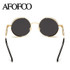 AFOFOO Gothic Steampunk Mens Sunglasses Vintage Metal Men Coating Mirror Sunglasses Women Round Sun glasses Retro UV400 Shades