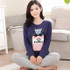 New 2016 Fashion Women Lovely Leisure Suits 100% Cotton Sleepwear Women Cartoon Pajamas Casual Long-sleeved Spring Pyjamas Women