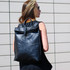 Backpack with folded top