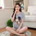 Newest Women Casual Pajamas Set Cartoon printing Round Neck Short sleeve Pyjamas Summer lovely Nightwear cozy sleepwear Suit