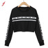 Feitong Crop Tops Autumn Sweatshirt Women Fashion White Letter Print 2018 New Spring Women Hoodies Sweatshirts Winter Top