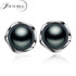 Genuine natural pearl earrings for women wedding black pearl earrings 925 sterling silver jewelry girl best birthday gift white