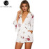 Lily Rosie Girl Boho Deep V Neck White Floral Playsuit