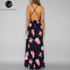 Lily Rosie Girl Boho Deep V Neck Backless Summer Maxi Dress
