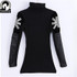 Trendy 2017 Winter Cashmere Turtleneck Sweater for Women - Casual Slim Fit Black Pullover with Diamante Leather Accents