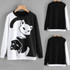 Trendy 2017 Winter Women's Cat Pattern Hoodie - Stylish Black and White Patchwork Pullover Sweatshirt for Warm Athleisure Wear