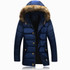Men's Waterproof Long Winter Jacket with Fur Collar - 2017 Casual Hooded Coat for Cold Weather