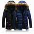 Men's Waterproof Long Winter Jacket with Fur Collar - 2017 Casual Hooded Coat for Cold Weather