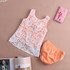 Summer Floral 2PCS Baby Girls Outfit Set - Lace Sleeveless Tops & Shorts for 0-18 Months