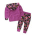 Floral Hooded Baby Girls Outfit Set – Long Sleeve T-Shirt and Pants Casual Clothing 2PCS for Stylish Playtime