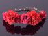 CXADDITIONS Rose Carnations Peony Flower Halo Bridal Floral Crown Hair Band Wreath Mint Head Wreath Wedding Headpiece Bridesmaid