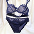 Cutout ultra-thin transparent sexy lace bra set push up thin gauze plus size underwear bra female