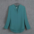 Blouses Women's Fashion Novelties European Style Solid Elegant V Neck Chiffon Blouses Long Sleeve Women's Shirt 2017 Summer Tops