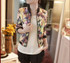 2017 New Hot Sale Fashion Women Stand Collar Long Sleeve Zipper Retro do old Floral Printed Bomber Jacket