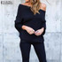 Autumn 2018 Women Blouses Sexy Off Shoulder Shirts Batwing Long Sleeve Slash Neck Blusas Casual Solid Tops Plus Size S-5XL