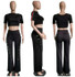 High Waist Trousers For Women Wide Leg Pants Side Split Button Pants 2017 Autumn Casual Black Vintage Pants Sexy Flare Trousers