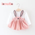 Lawadka Cute Rabbit Ear Baby Dress Cotton Cartoon Baby Girls Party Dress Autumn Baby Princess Infant Dresses