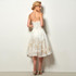 Dressv ivory flowers lace cocktail dress strapless knee length a line sleeveless short homecoming dress cocktail party dress