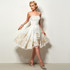 Dressv ivory flowers lace cocktail dress strapless knee length a line sleeveless short homecoming dress cocktail party dress