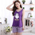 2017 - Women's Totoro pattern cotton material vest suit Summer Pajamas Sleeveless Sleepwear Women