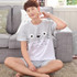 2017 - Men's Grey Totoro pattern short sleeves short pants suit Home wear