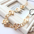 2017 Fashion Newest Trendy Women Metal Head Chain Pearl Flower Elastic Hair Band Headband Hair Band Accessories