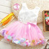 2017 Summer Girls Lace Flower Girl Dresses Bow Tutu Baby Toddler Princess Dress Party Wedding Costumes Newborn Infant Girl Dress