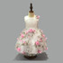 Retail Lace Round Hollow Flower Pattern Elegant Girl Party Dress Lace Print Pattern With Appliques Girls Wedding Dress L-101