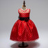 Retail Elegant Classic Dot Girls Wedding Dress With Lace Belt Appliques Heart Neck Cute Girls Party Celebrity Dress L1101