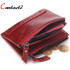 CONTACT'S women wallet Genuine Leather Men Wallet Purse Female Card Holder Small Clutch bags wallet coin Purse Money Bag Red