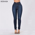 2018 Slim Jeans for Women Skinny High Waist Jeans Woman Blue Denim Pencil Pants Stretch Waist Women Jeans Pants Calca Feminina