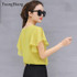 2018 Short Sleeve O-Neck Female Bottoming Chiffon Blouse Shirt Loose Elegant Butterfly Sleeve Women Soft Tops Camisas Mujer