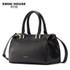 EMINI HOUSE Brand Classic Split Leather Boston Bag Women Messenger Bag Luxury Handbags Women Bags Designer Shoulder Bags