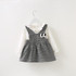 Autumn Baby Girls White Blouse Tops + Cartoon Plaid Overalls Kids Infant Two Pieces Dress vestidos roupas de bebe