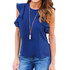 2017 Fashion Women Blouse Ruffles Short Sleeve Shirt Women Tops Femme blouses Casual O-Neck blusas White Ladies Top camisa mujer