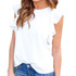 2017 Fashion Women Blouse Ruffles Short Sleeve Shirt Women Tops Femme blouses Casual O-Neck blusas White Ladies Top camisa mujer