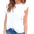 2017 Fashion Women Blouse Ruffles Short Sleeve Shirt Women Tops Femme blouses Casual O-Neck blusas White Ladies Top camisa mujer