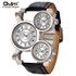 Mens Watches Top Brand Luxury Famous Tag Men's Military Watch 3 Time Zone Waterproof Men Clock Leather Quartz Watch Man