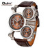 Mens Watches Top Brand Luxury Famous Tag Men's Military Watch 3 Time Zone Waterproof Men Clock Leather Quartz Watch Man