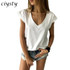 2017 Summer T Shirt Women Short Sleeve V Neck Loose TShirt Casual Sexy Women T Shirt Camisetas Feminina Lady Tops