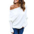 Avodovama M Black Off Shoulder Knitted Sweater Women Elegant Batwing Sleeve Jumper Pull Femme Winter Casual Loose Pullover