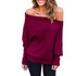 Avodovama M Black Off Shoulder Knitted Sweater Women Elegant Batwing Sleeve Jumper Pull Femme Winter Casual Loose Pullover
