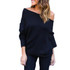 Avodovama M Black Off Shoulder Knitted Sweater Women Elegant Batwing Sleeve Jumper Pull Femme Winter Casual Loose Pullover