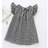 Cotton Toddler Kids Baby Girls Summer Lace Plaid O-Neck Princess Dress Party Wedding Pageant Dresses